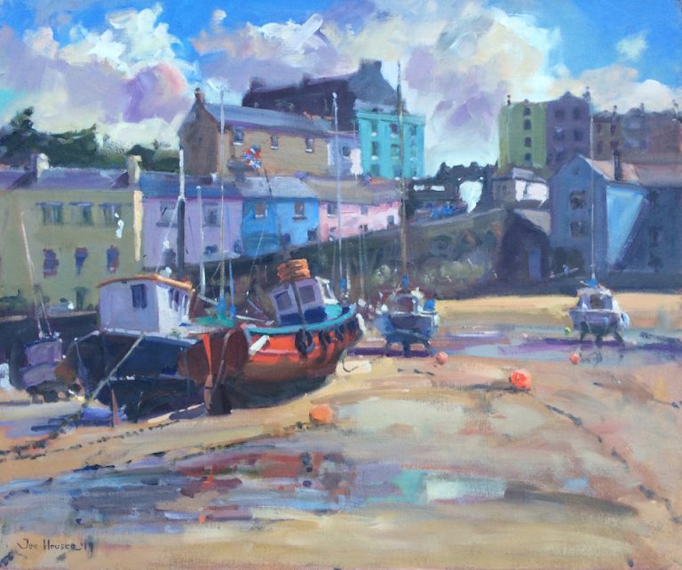 Awaiting the Tides Return, Tenby is an original oil painting by Jon Houser