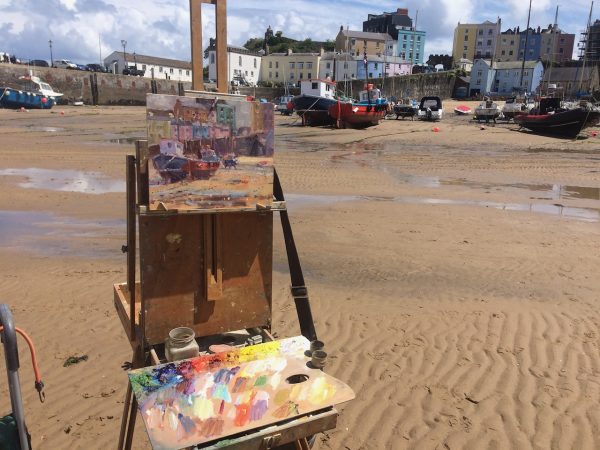 painting at tenby harbour