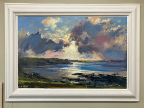 serene winter morning at sandy haven oil painting framed