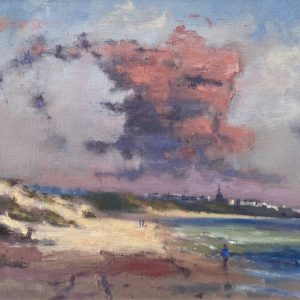 Beach Walkers Tenby original oil painting by Jon Houser