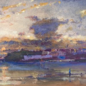Tenby Sunrise original oil painting by Jon Houser
