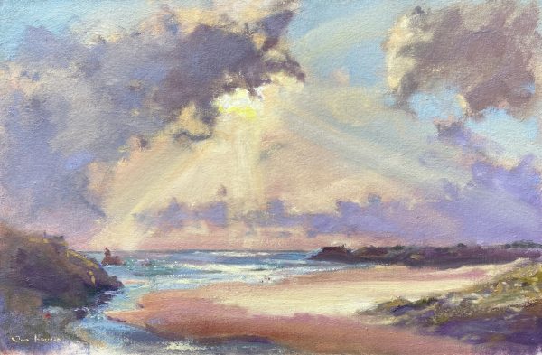 Winter Sunlight at Broad Haven, original oil painting by Jon Houser