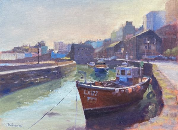 Tenby Harbour Sluice is an original oil painting by Jon Houser